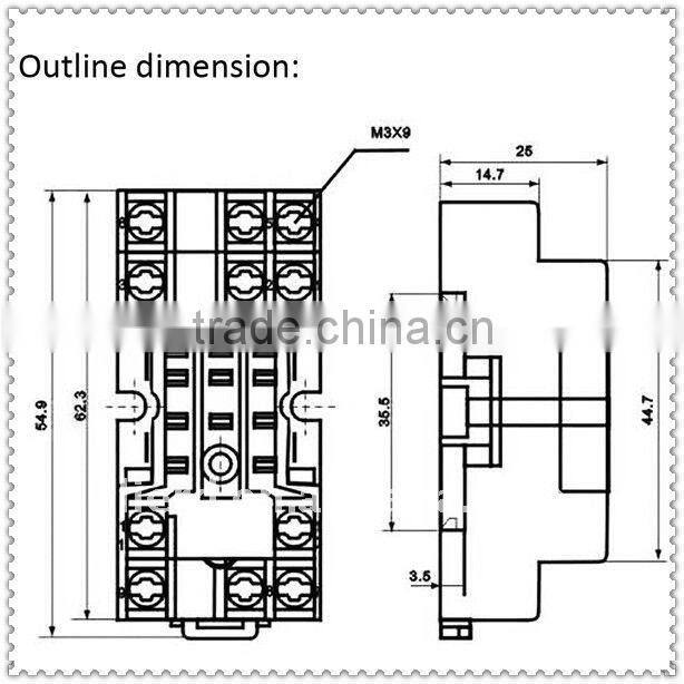 HH53P/MY3 suitable 11pins relay socket PYF11A