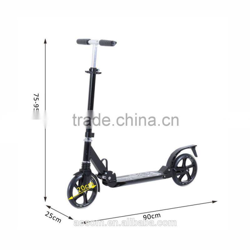 HOMCOM Black 2 Wheels T-Bar Stunt Push Mini Scooter