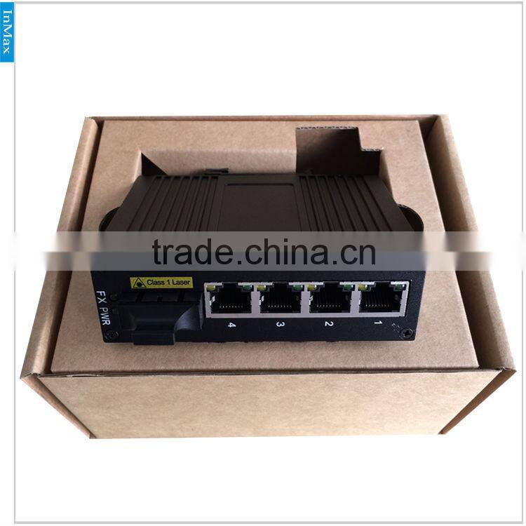 5 Port 1F+4T Industrial Fiber optical switch, fiber optic media converter i305A