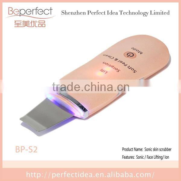 Portable 24khz Rechargeable Ultrasonic Skin Scrubber Facial Skin Peeling Pore Cleaner Machine