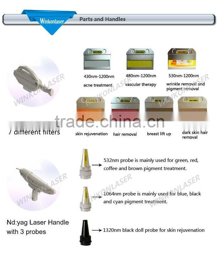 laser physical therapy equipment with e light/nd yag laser functions
