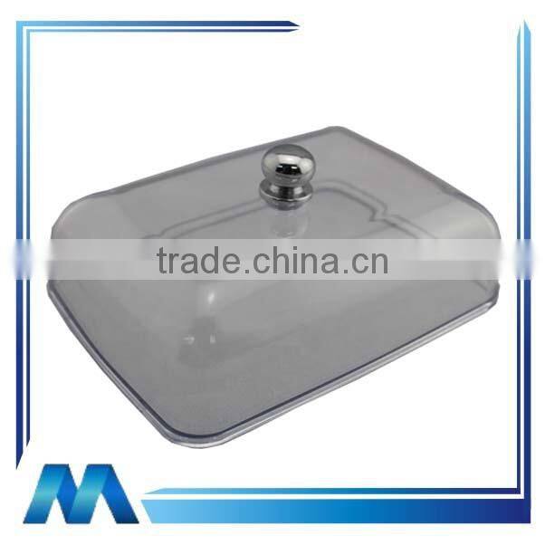 stainless steel butter dish with perspex lid