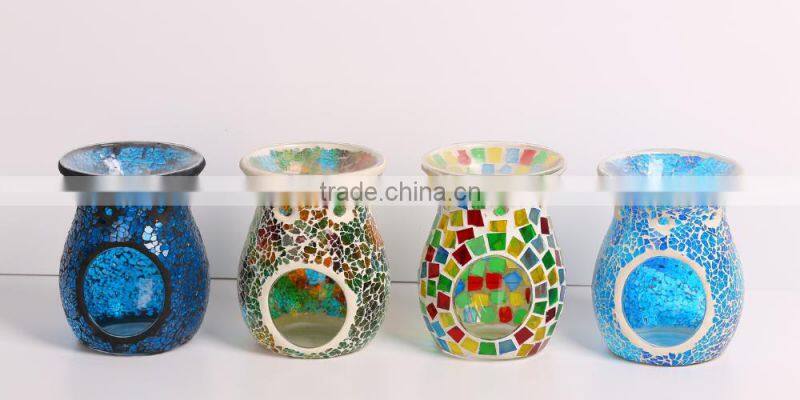 Glass jar Mosaic Glass Candleholder colored candlesticker