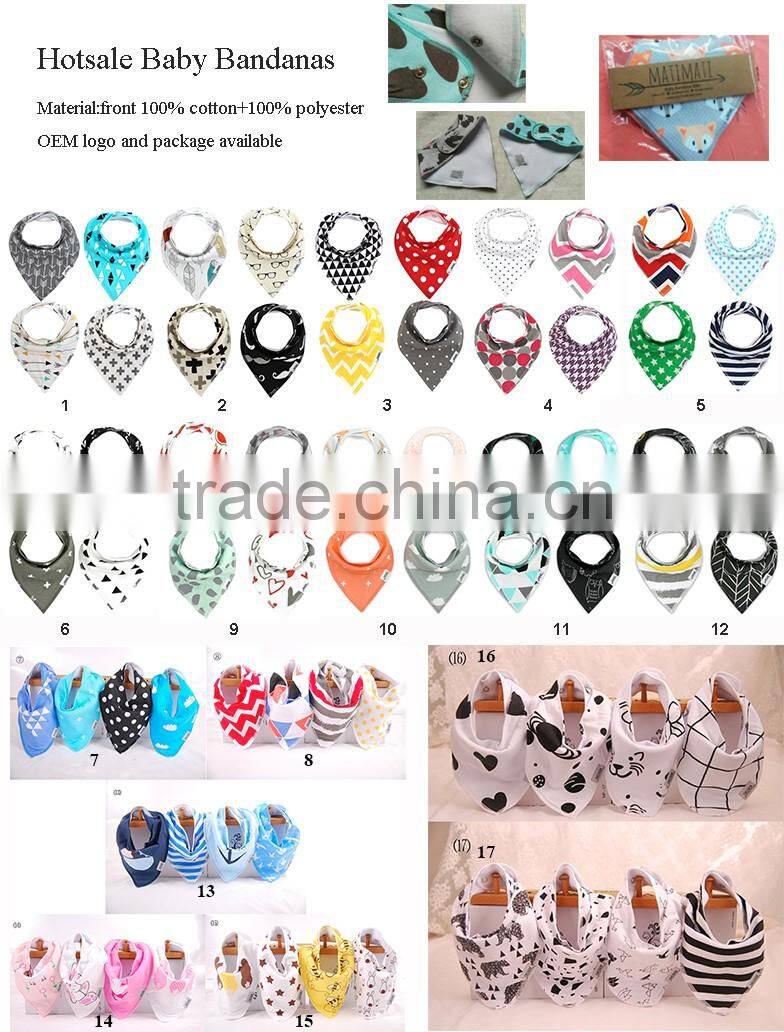 New Arrival Designs Baby bandana teething organic cotton baby bibs