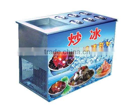 China hot sale single square pan fried ice machine with six buckets fried ice cream roll machine ice cream frying machine