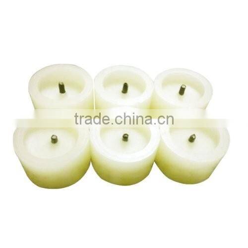 Set of 6 Flickering Flameless Candles, Battery Powered Fake Candles,Romantic Ivory Votive Candles and LED Candles with Timer