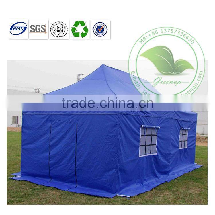Low Cost Blue Waterproof PVC Disaster Relief Tent For Sale