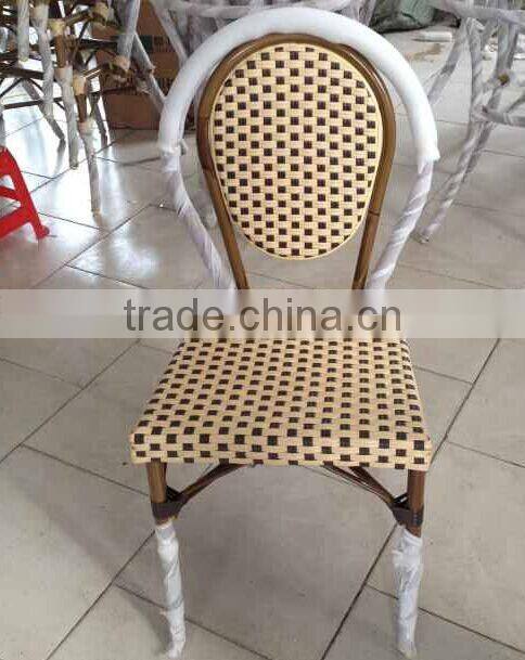 Wedding party chair outdoor stackable wicker bamboo look chair