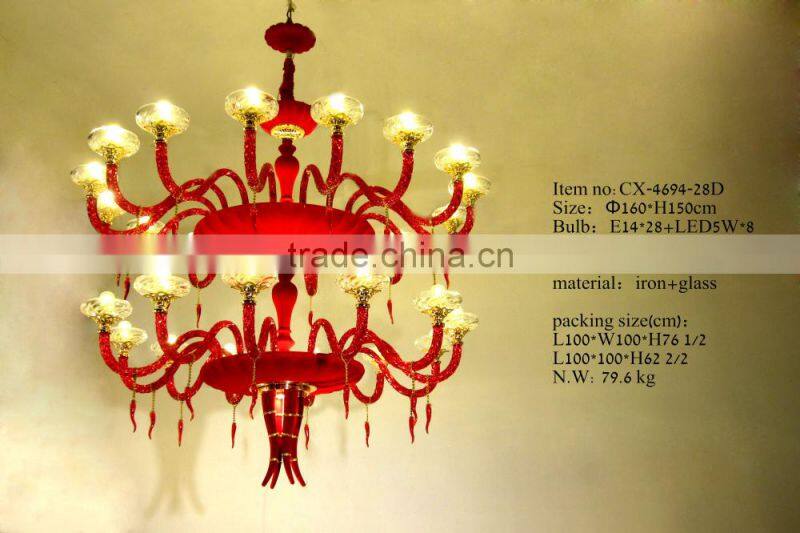 Hot Sell Luxury modern Red Metal Chandelier/Special Design Creative Metal Chandelier