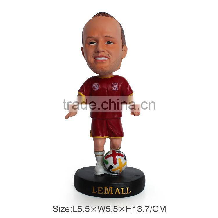 Hotsale custom resin soccer bobble head, NFL bobble head, MLB bobble head