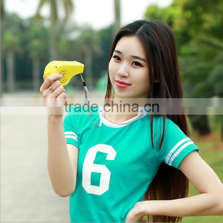 Creative mini fan summer hand-held whistle Cool fan new ultra-thin portable two tranches variable speed fan