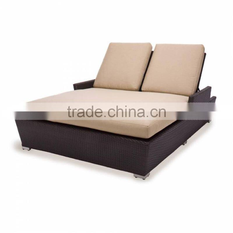 2017 Sigma high end all weather trade assurance outdoor plastic rattan cushion beach sunbed