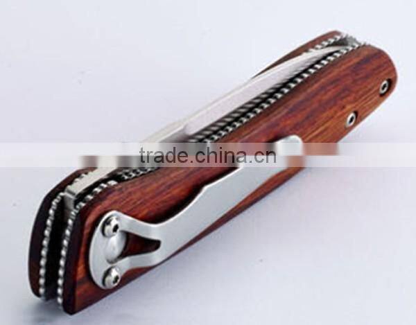 High quality zebra wood handle knife, multi function outdoor knife