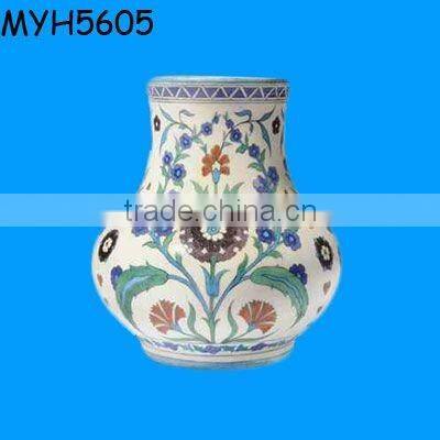 Ancient glazed clay flower vase