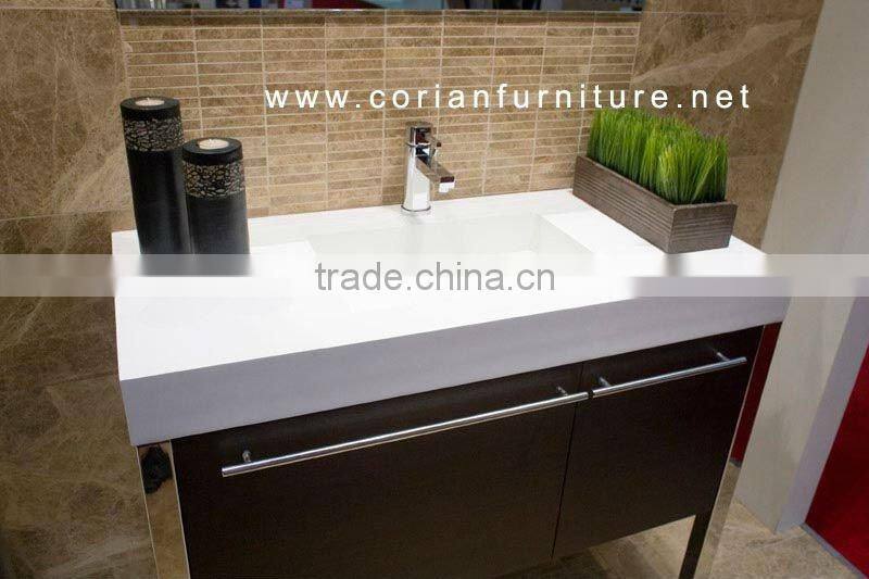 100% acrylic solid surface colorful corian made bathroom vanity
