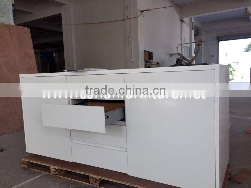 Modern design PMMA solid surface +solid wood built kitchen center bar table