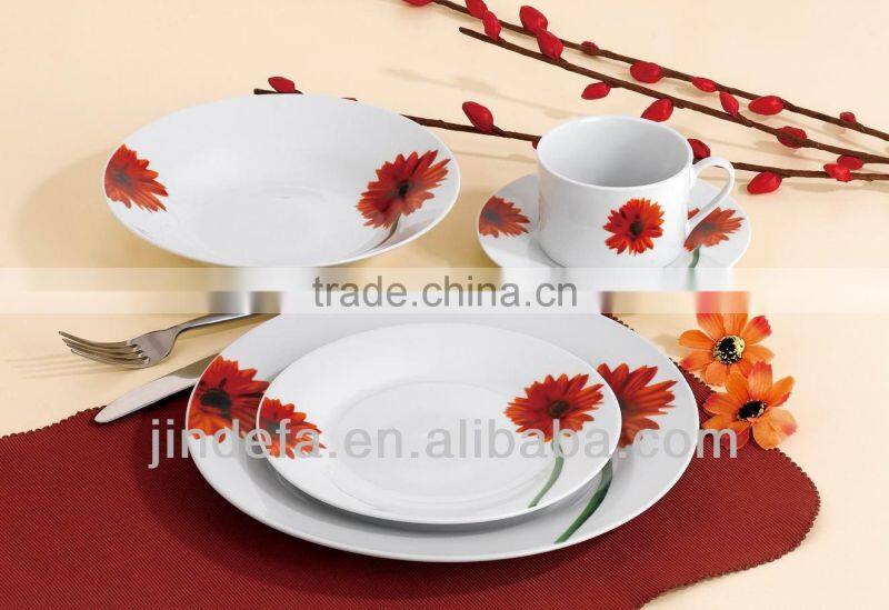 hot sale ceramic dinner set with flower decal