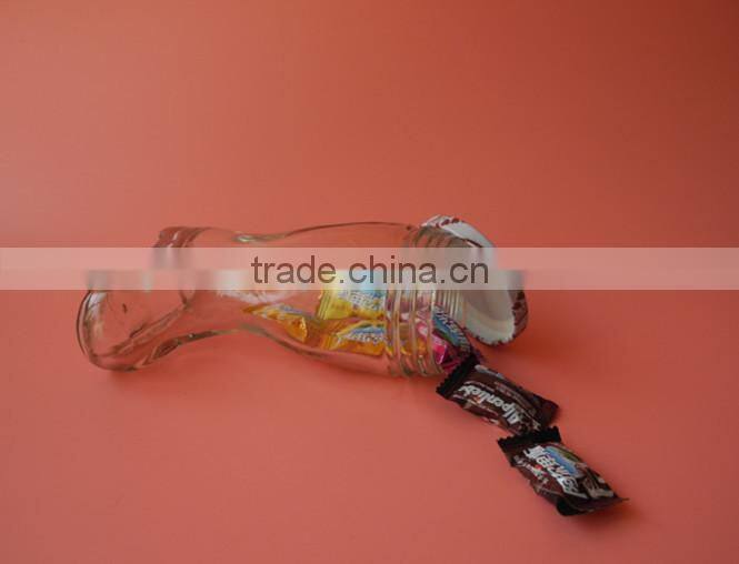 irregular shaped boots shaped glass stash jar with screw lid