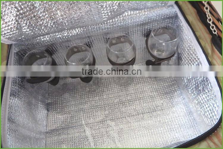 Wicker material black color 4 persons wicker picnic basket