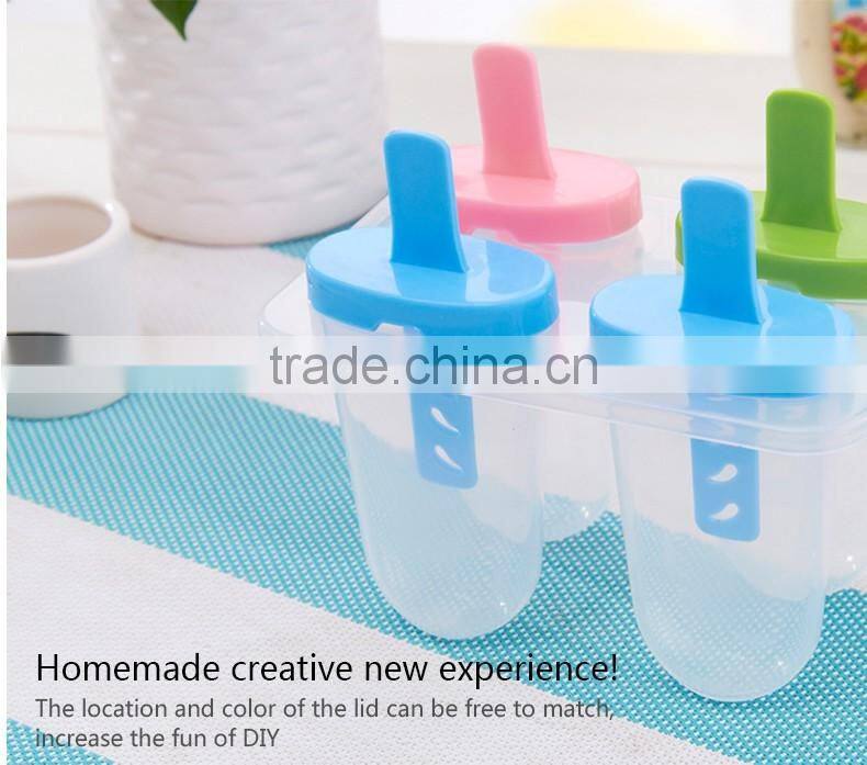 Wholesale Creative Homemade Custom Food Grade Plastic Ice Popsicle Mold, plastic ice cream molds