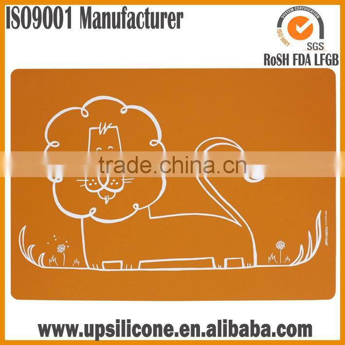 FDA eco-friendly cheap dishwasher safe silicone baby placemat, silicone placemat for kids