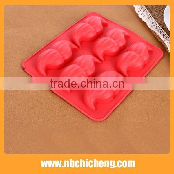 Food grade TPR ice tray mold/chocolate tray mold, mustache shape chocolate tray mold for fancy design
