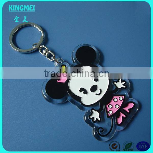 High quality promotional custom various shapes acrylic keychain clear keyring