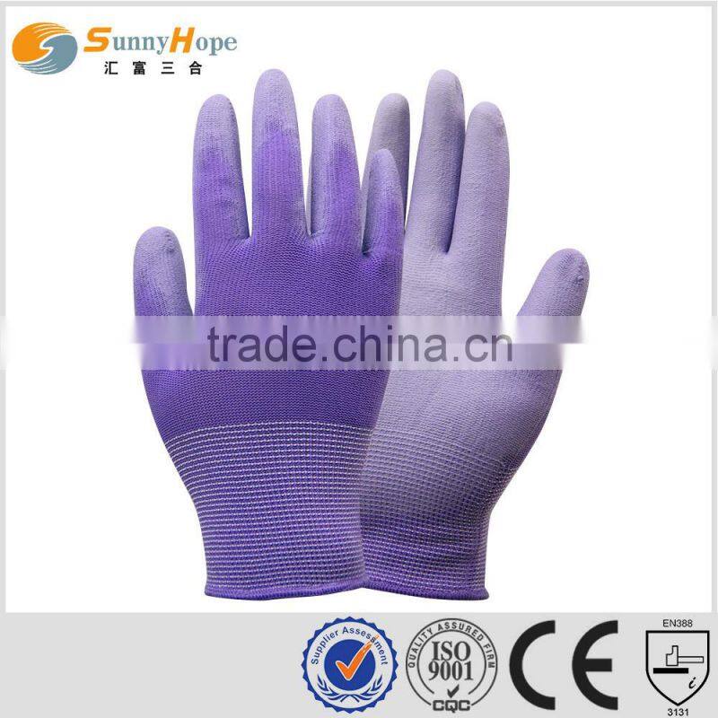 sunnyhope Gray Nylon warehouse gloves with Polyurethane Coating