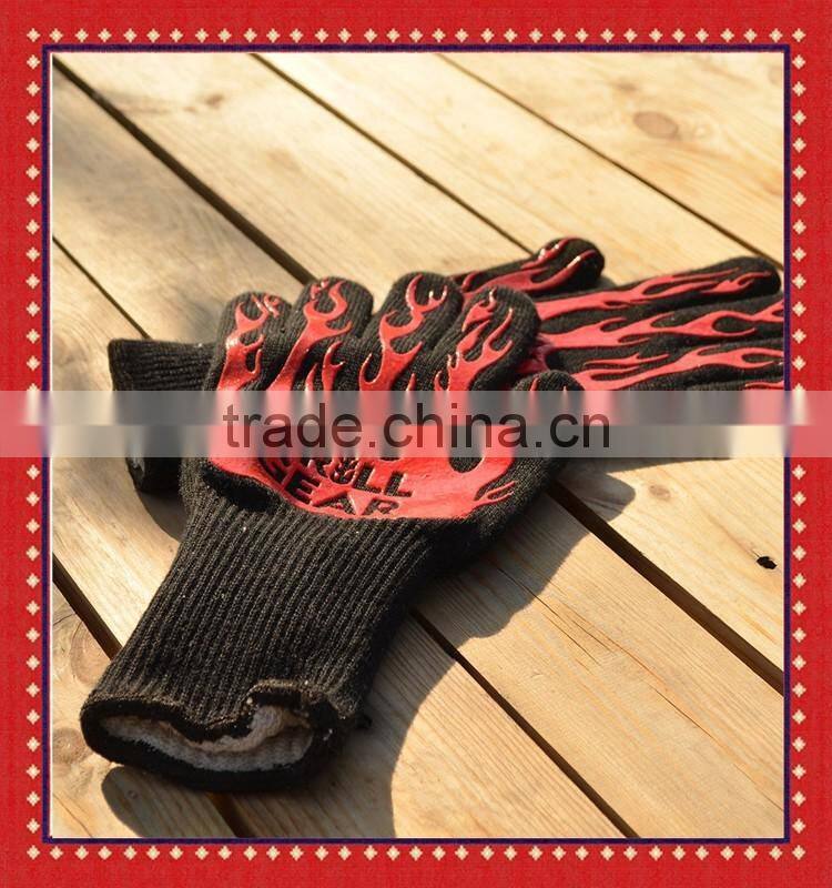 Extra Heat Resistant Triple Layer Silicon Protection BBQ Grilling Oven Gloves