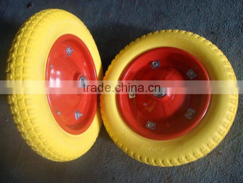 flat free tire pu wheel 13*3 /3.00-8