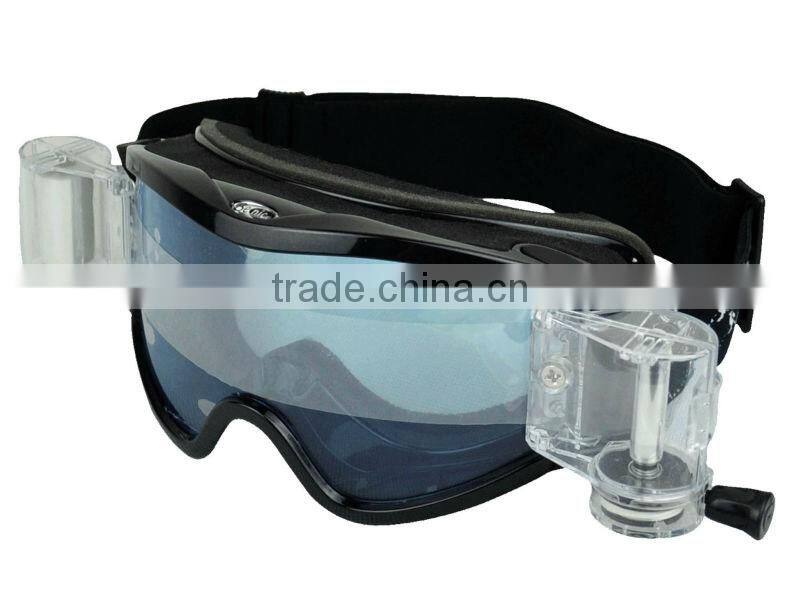 Profession fashion 100% anti-uv fog free motorcycle goggles
