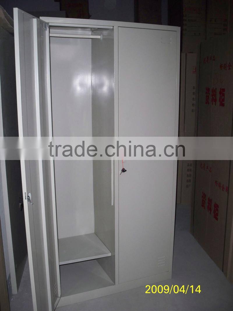 High quality cold rolled steel two-door locker/closet/ wardrobe for storgae