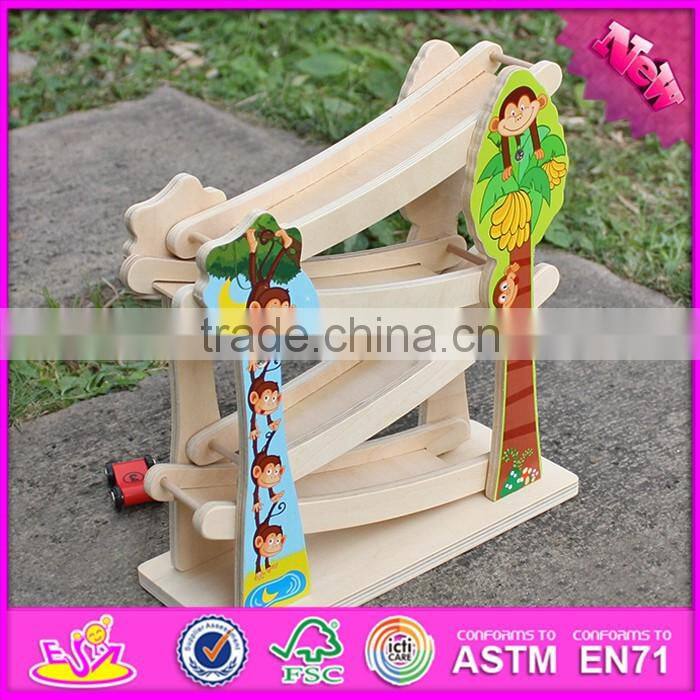2016 new design funny children wooden ramp racing set W04E044