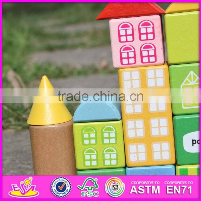 2017 new design 20 pieces model buildings kids wooden toy blocks W13A121