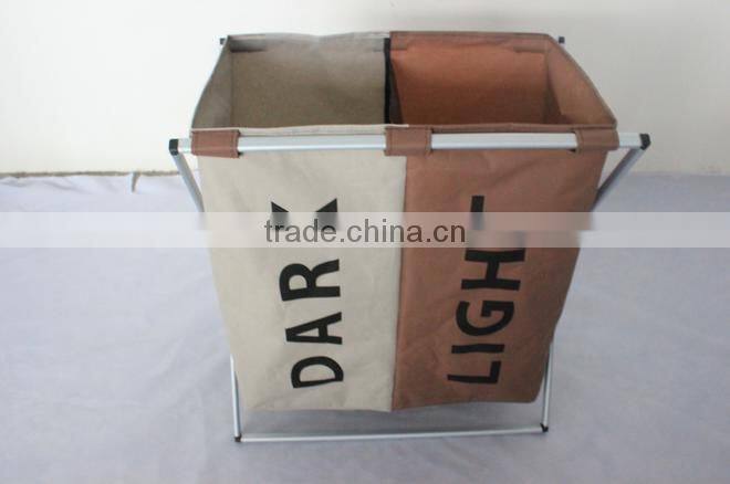 Home and hotel usage double laundry sorter /2 fashionable light and dark basket for laundry