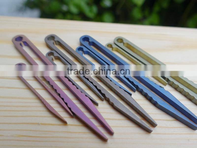 TK-2878 Trumpet Outdoor Camping Travel Home EDC TC4 Titanium Alloy Tweezer