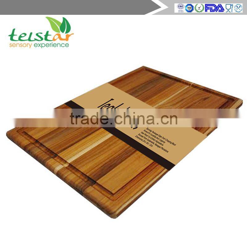 Manufacturers wholesale boards of teak rectangular plate handle and juice canal