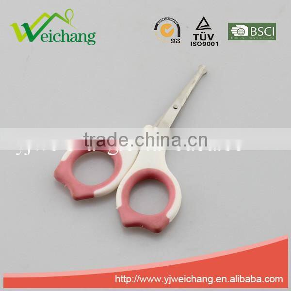 WCSC225 premium novelty wholesale soft handle colorful school children plastic scissors funny shape New Handle Design