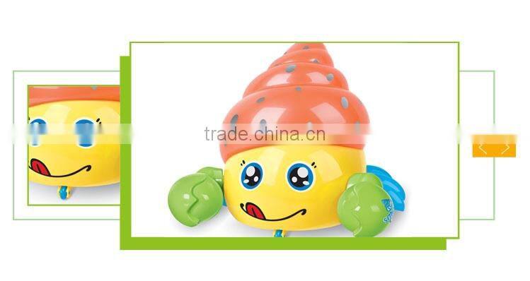 Newest battery operated toy musical cartoon animals conch shells plastic