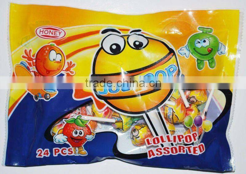 16g Purple Colored Fruity Flat Stick Candy Lollipop