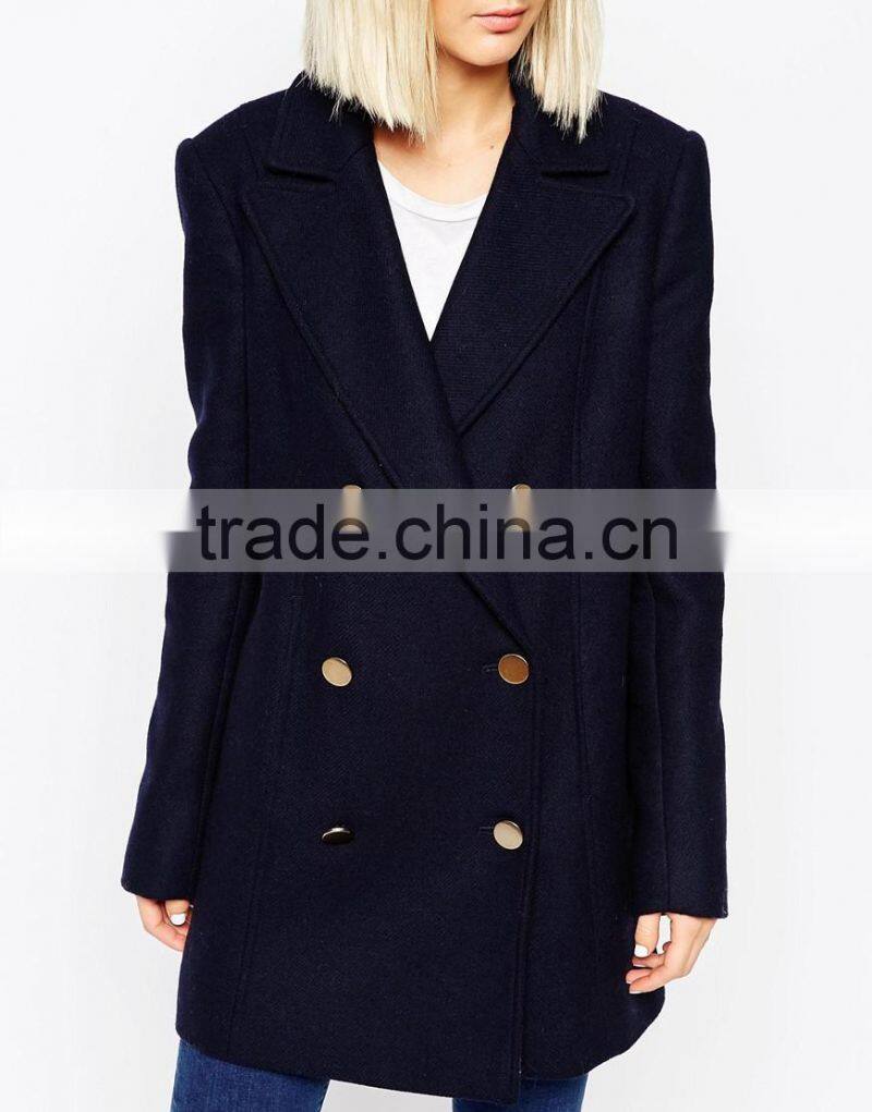 2015 High quality winnter wholesale slim fit wool women coat