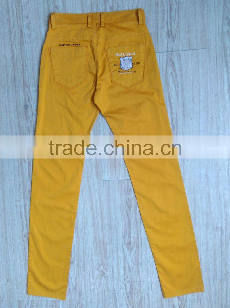 GZY Guangzhou stock lots breathable fabric casual colored pants for man