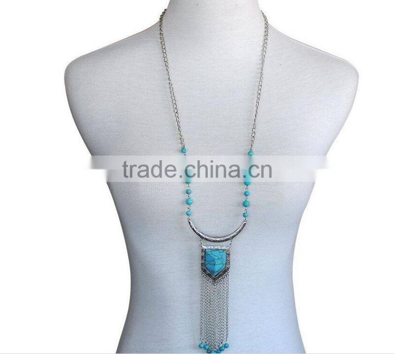 Alloy Gold color bead sweater necklace for lady