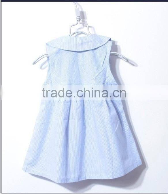 baby dress girls Custom summer season cute baby girls sleeveless collar woven dress