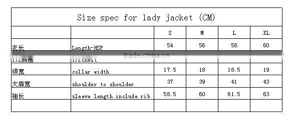 Ladies 100%polyester tricot ziped jacket