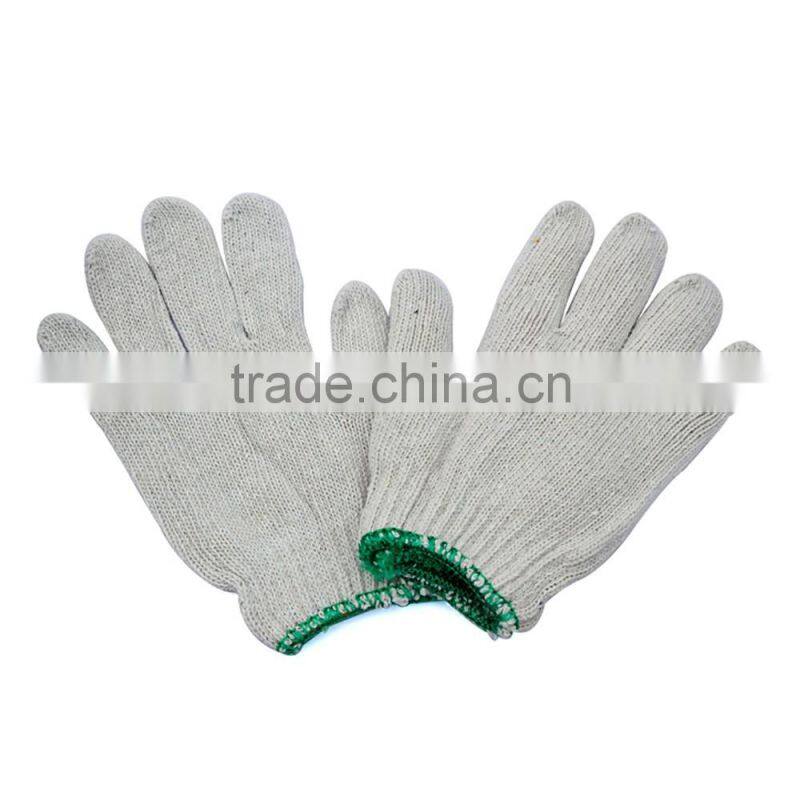 white poly cotton knitted safety gloves
