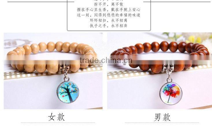 customized UK flag glass dome charm wood bracelets jewelry