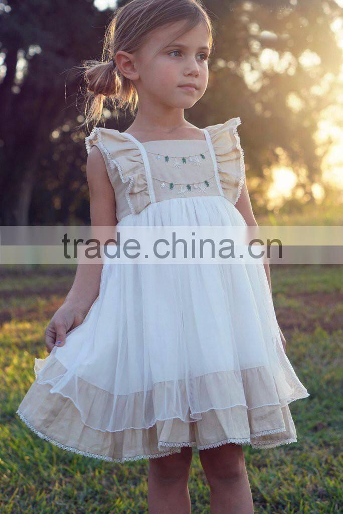 Summer Children Frocks Designs Baby Clothes Cotton Tulle Girls Birthday Party Princess Dresses