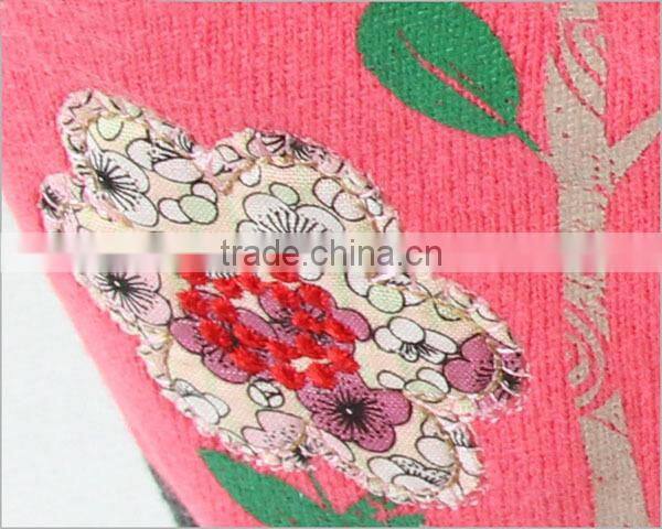 Print Pattern Knitted Kids Pullover Sweater Fashion Ruffle Neck Kids Pullover