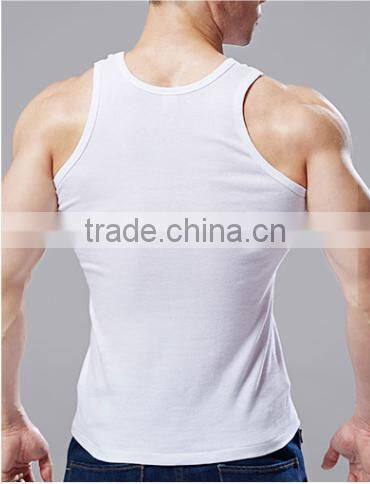 trade assurance custom 100% cotton close-fitting gym plain mens tank top